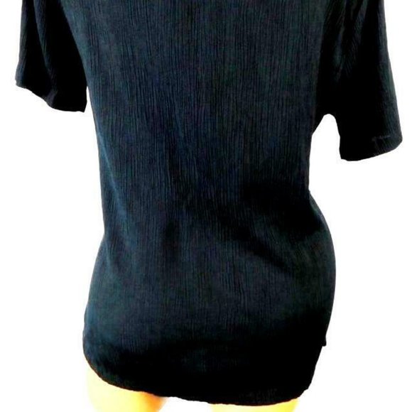 KATHIE LEE BLACK EMBROIDERED BUTTON DOWN 14W/16W-EUC - Picture 4 of 5